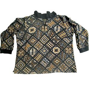 Bob Mackie Womens Size 2X Sweater Wearable Art Boho Pullover Aztec Hippie